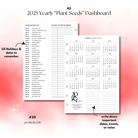 #20 2025 Yearly “Plant Seeds” Dashboard