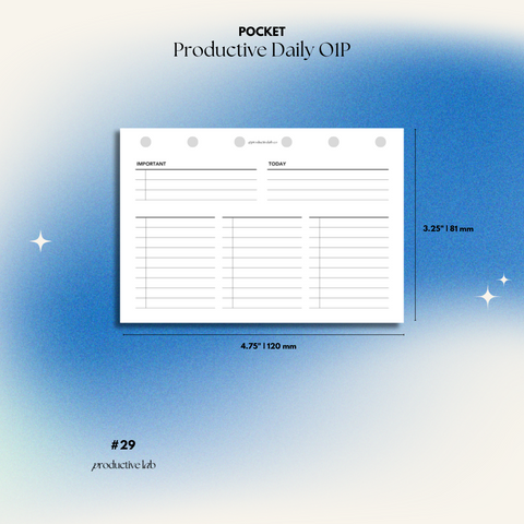 #29 Productive Daily O1P