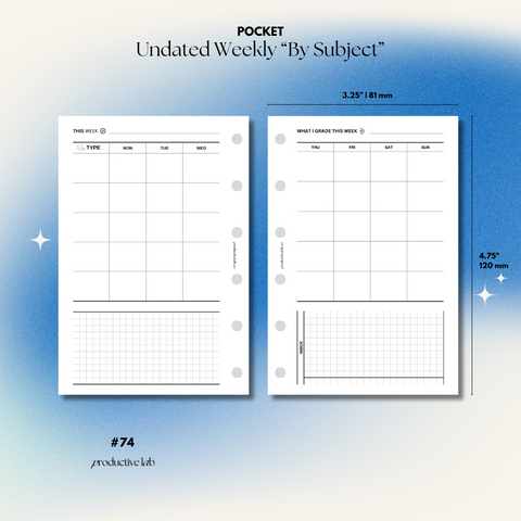 #74 Weekly Undated "By Subject" O2P