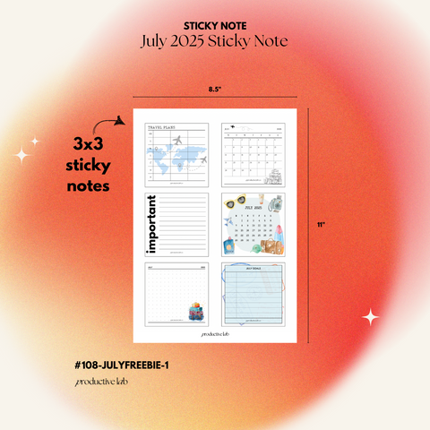 JULY 2025 Sticky Note