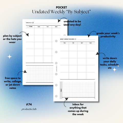 #74 Weekly Undated "By Subject" O2P
