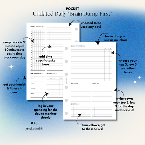#73 Daily Undated "Brain Dump First" O2P