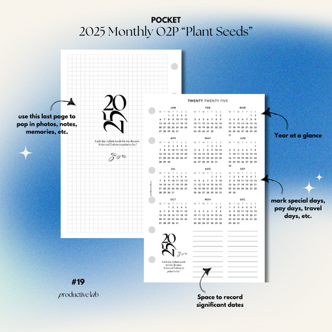 #19 2025 Monthly O2P “Plant Seeds”