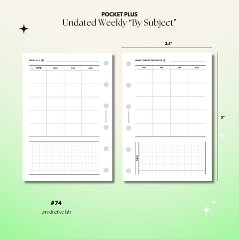 #74 Weekly Undated "By Subject" O2P