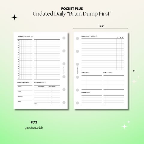 #73 Daily Undated "Brain Dump First" O2P