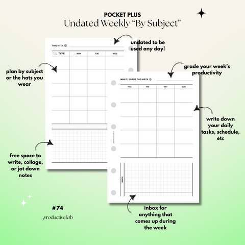 #74 Weekly Undated "By Subject" O2P