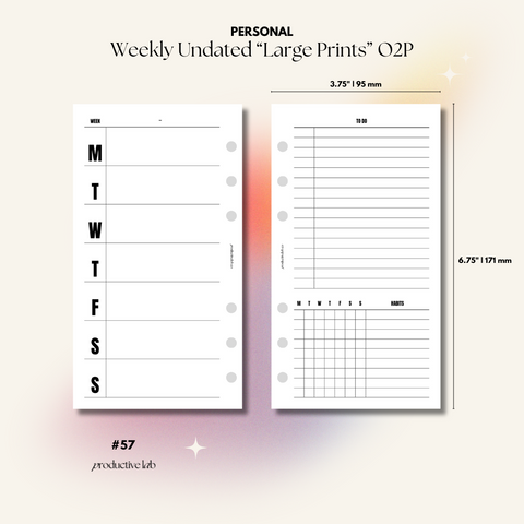 #57 Weekly Undated "Large Prints" O2P