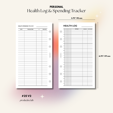 #25 Health Log & Spending Tracker