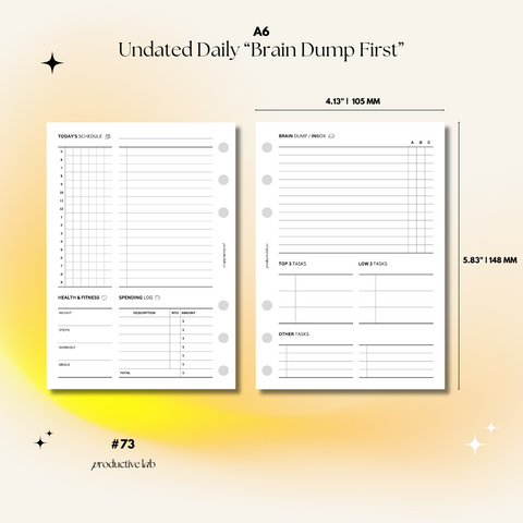 #73 Daily Undated "Brain Dump First" O2P