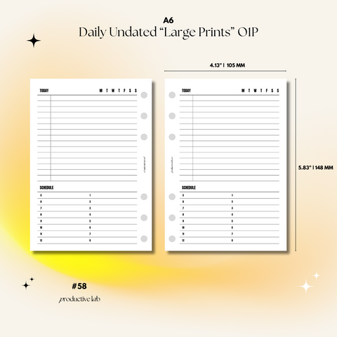 #58 Daily Undated "Large Prints" O1P