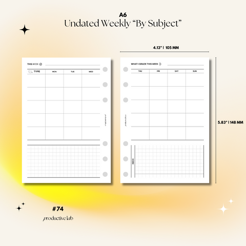 #74 Weekly Undated "By Subject" O2P