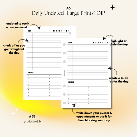#58 Daily Undated "Large Prints" O1P