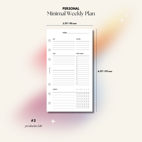 #2 Minimal Weekly Plan