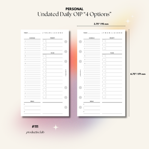 #111 Daily Undated "4 Options" O1P