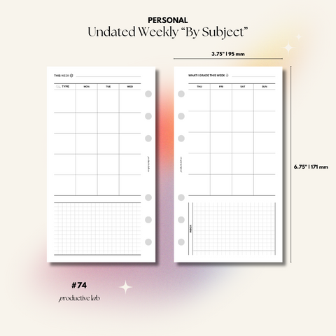 #74 Weekly Undated "By Subject" O2P