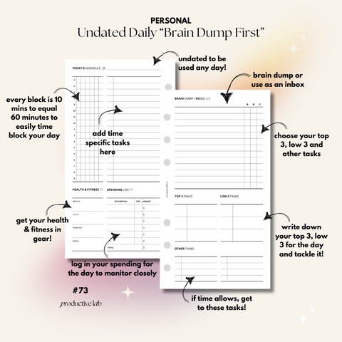 #73 Daily Undated "Brain Dump First" O2P