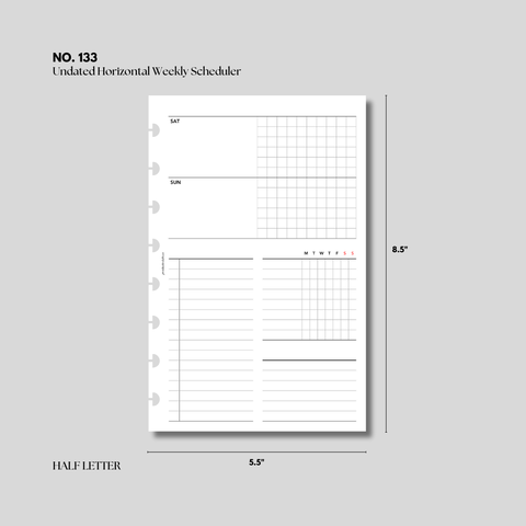 #133 Undated Horizontal Weekly Scheduler