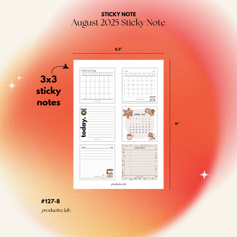 August 2025 Sticky Note