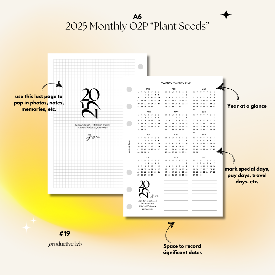 #19 2025 Monthly O2P “Plant Seeds” – Productive Lab Co.