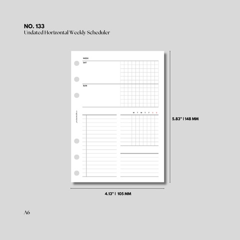 #133 Undated Horizontal Weekly Scheduler