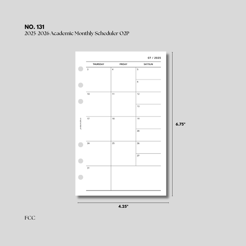 #131 2025-2026 Academic Monthly Scheduler O2P
