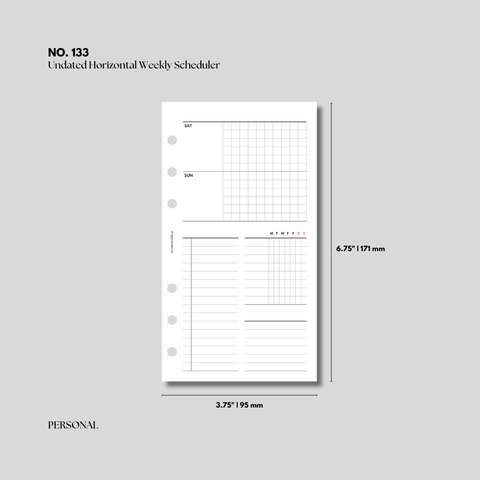 #133 Undated Horizontal Weekly Scheduler