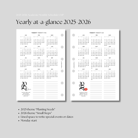 #131 2025-2026 Academic Monthly Scheduler O2P