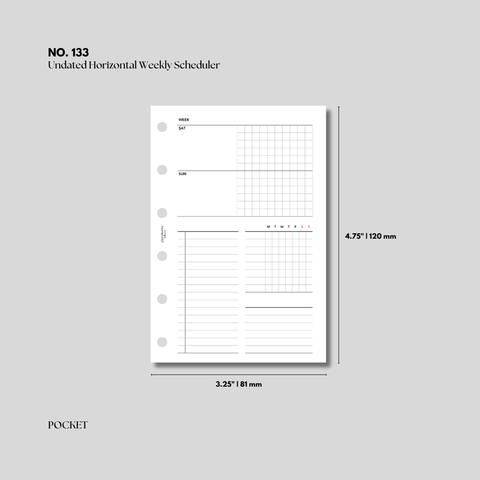 #133 Undated Horizontal Weekly Scheduler